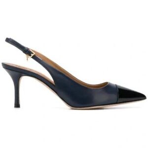 Tory Burch Penelope 65mm captor sling back pump in ink navy/perfect black; sz 10